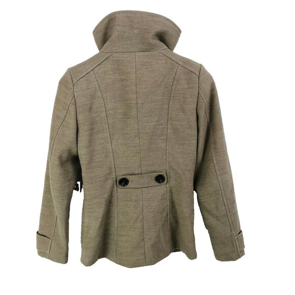 H&M Peacoat Jacket Womens Size 2 Double Breasted Tan Beige - Picture 4 of 6